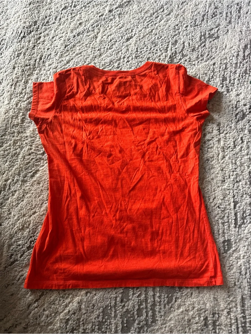 Nike Orange Mets V‑Neck Tee with Blue and White Logos